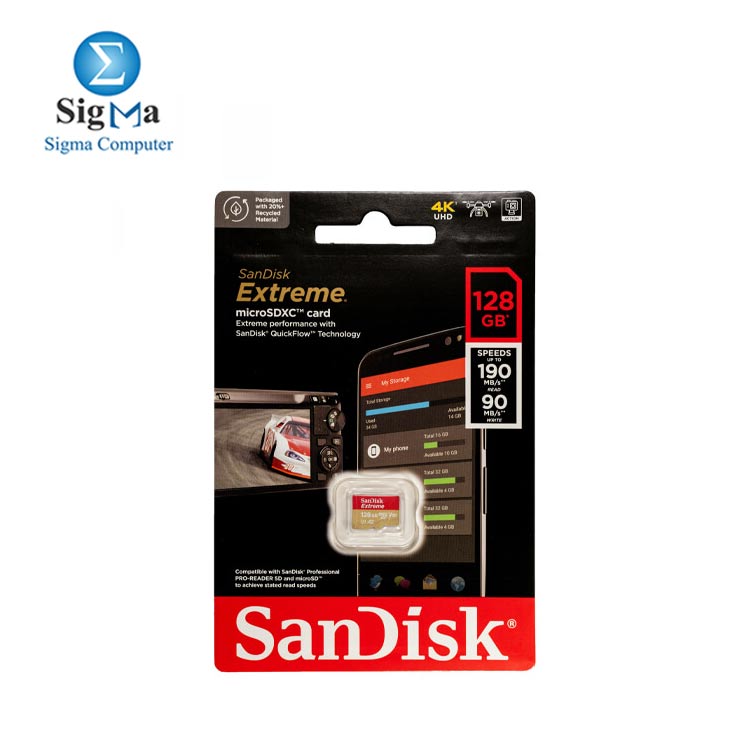  SANDISK EXTREME MICRO SDXC-128G-MEMORY CARD-UHS-1-SDSQXAA-GN6MN