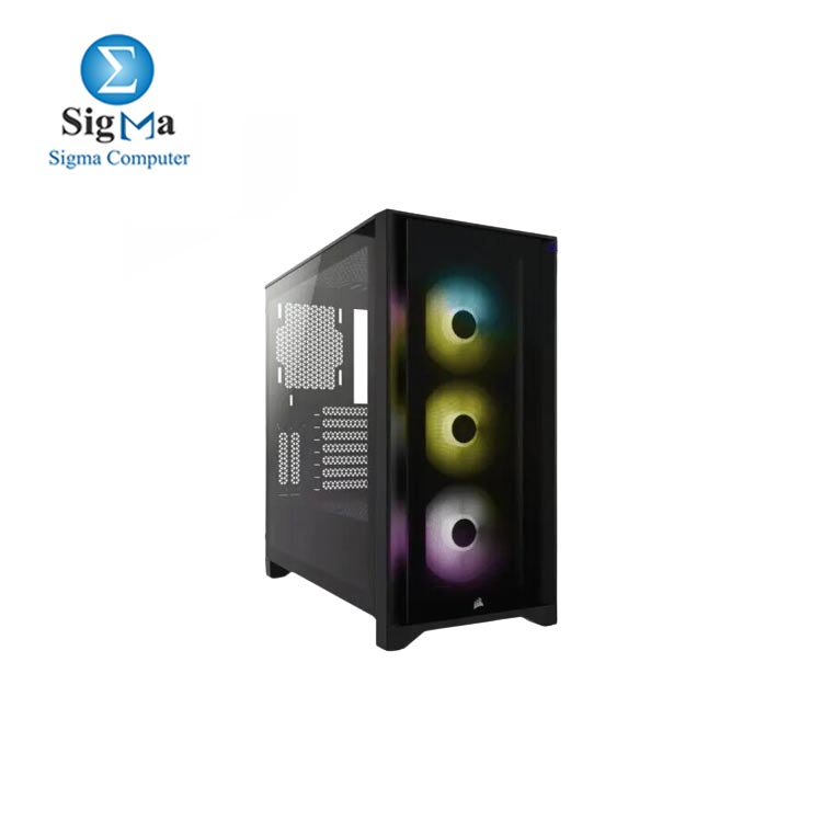  CORSAIR 4000X RGB Black (Air up to 170mm) (VGA up to 360mm)+3 iCUE Fans RGB (CC-9011204-WW) 
