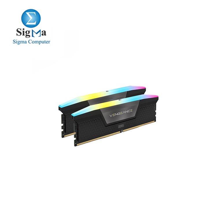 CORSAIR-32G-VENGEANCE® RGB 32GB (2x16GB) DDR5 DRAM 5600MT/s CL40 Memory Kit — Black
