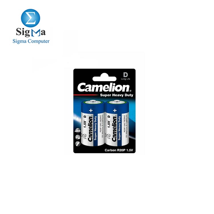 Camelion Super Heavy Duty , Size D 1.5V – 2Pcs (R20P-BP2B)