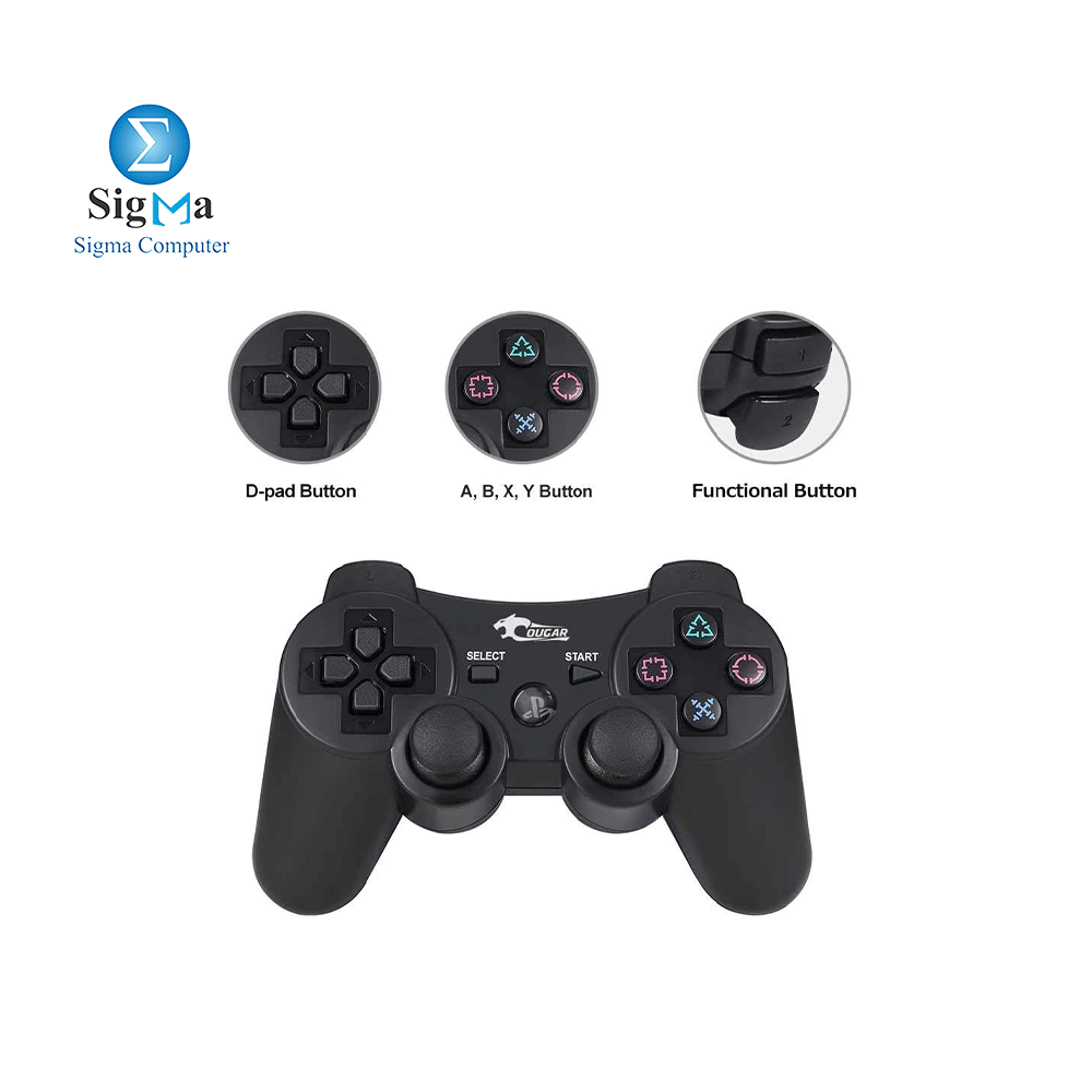 COUGAREGY GAMEPAD PS3 BLACK WIRED GAMING .