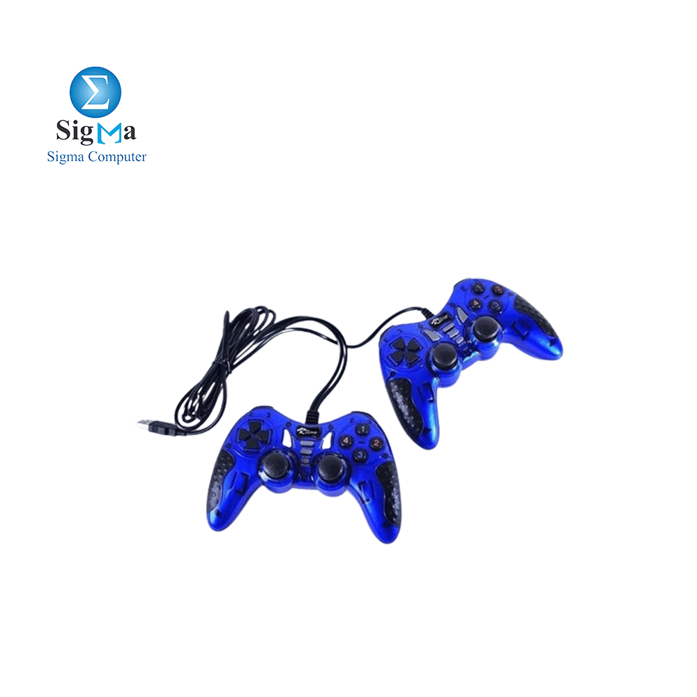 COUGAR-EGY (9012) USB Wired Double Gamepad Turbo Controller with Vibration Function For PC or Laptop, 1.5 Meter (BLUE)