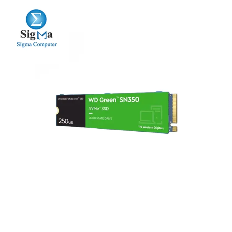 Western Digital 250GB Green SN350 NVMe™ SSD PCIe Gen3 x4 up to 2400 MB/S.  