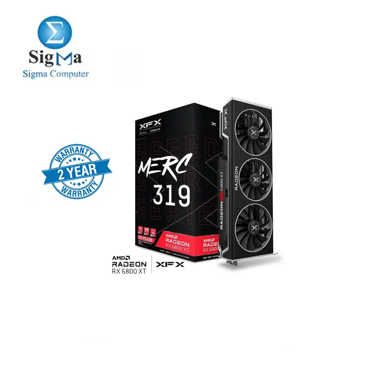 XFX Speedster MERC 319 AMD Radeon™ RX 6800 XT BLACK Gaming Graphics Card with 16GB GDDR6, AMD RDNA™ 2