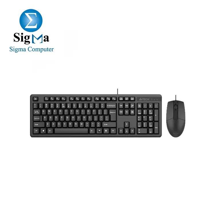 A4tech KK-3330 Office Multimedia FN USB Keyboard + Mouse Combo | Black - Main view