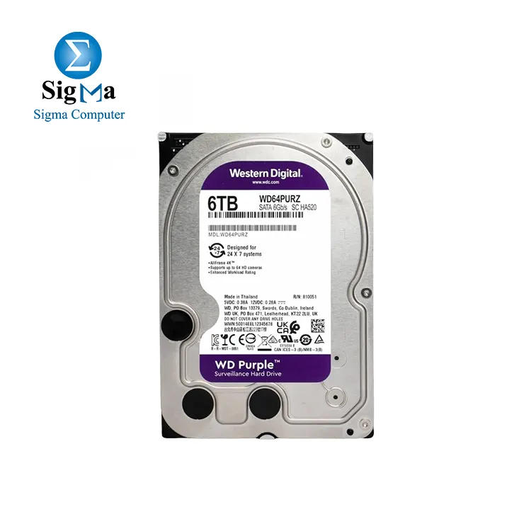 Western Digital Purple 6TB SATA Hard Drive - Main view