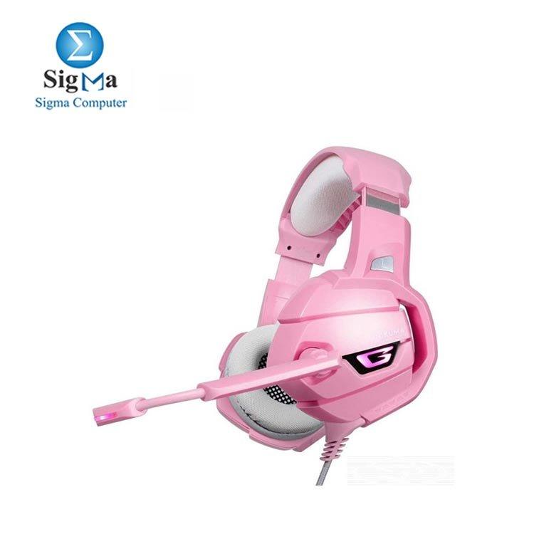 ONIKUMA K5 Gaming Headset – Stereo – Noise canceling Mic (Pink) - Main view