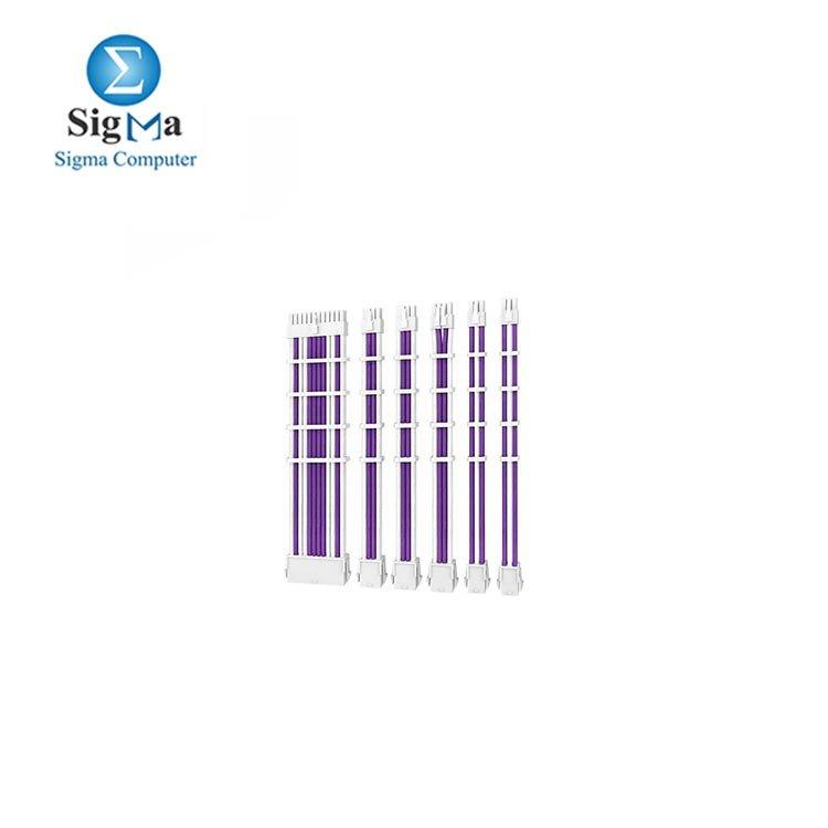 Antec PSU Sleeved Extension Cable Kit Purple/White PSUSCW30-205-P/W - Main view