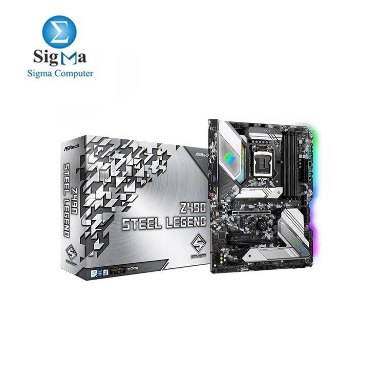 ASROCK Z490 Steel Legend RGB Motherboard (Socket 1200) - Main view