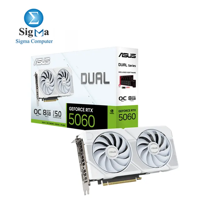 ASUS Dual GeForce RTX 5060 White OC Edition 8GB GDDR7 - Main view