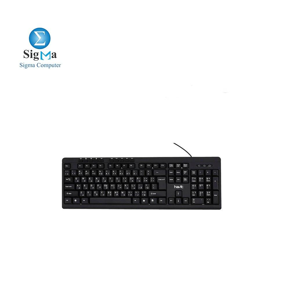 HAVIT HV-KB673 (ARABIC + ENGLISH) KEYBOARD WITH FN FUNCTION KEYS,BLACK - Main view