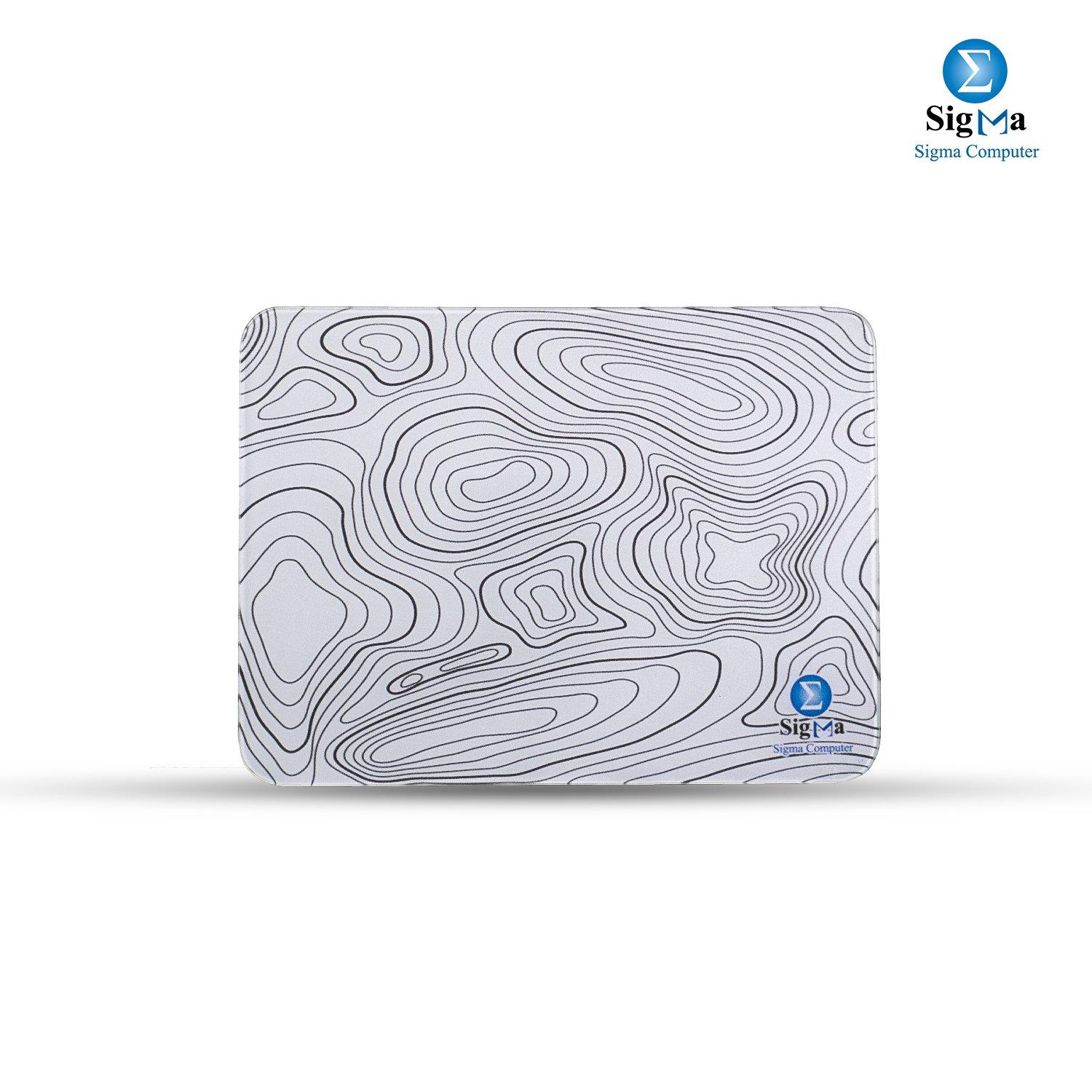 White topographic glass gaming mouse pad (29.5 X 30.5) - Main view