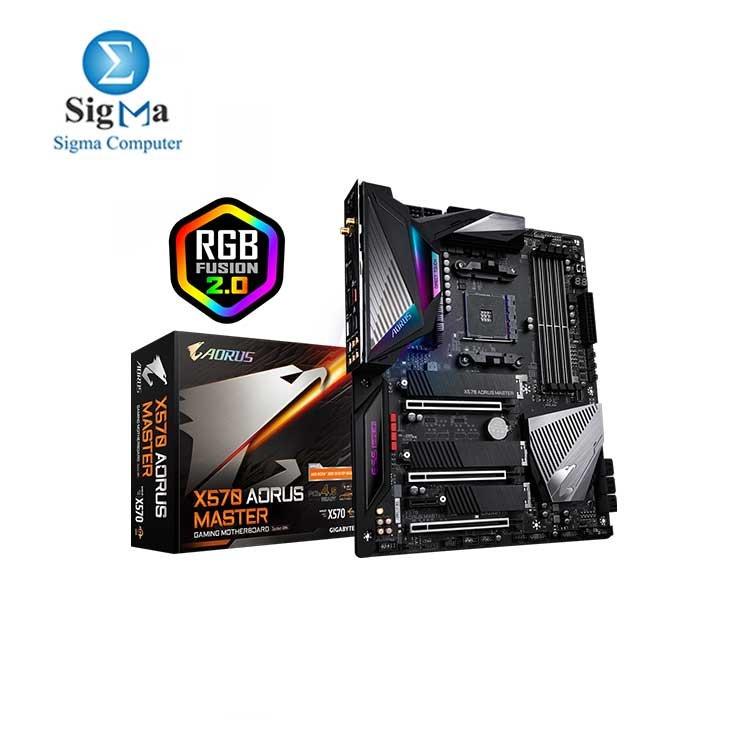 AORUS AMD X570 MASTER  (AMD Ryzen 3000/ATX/PCIe4.0/DDR4/USB3.1/RGB - Main view