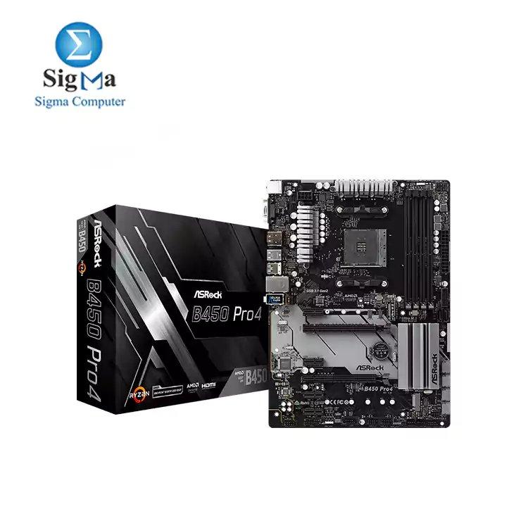 ASRock B450 PRO4 ATX Motherboard - Main view