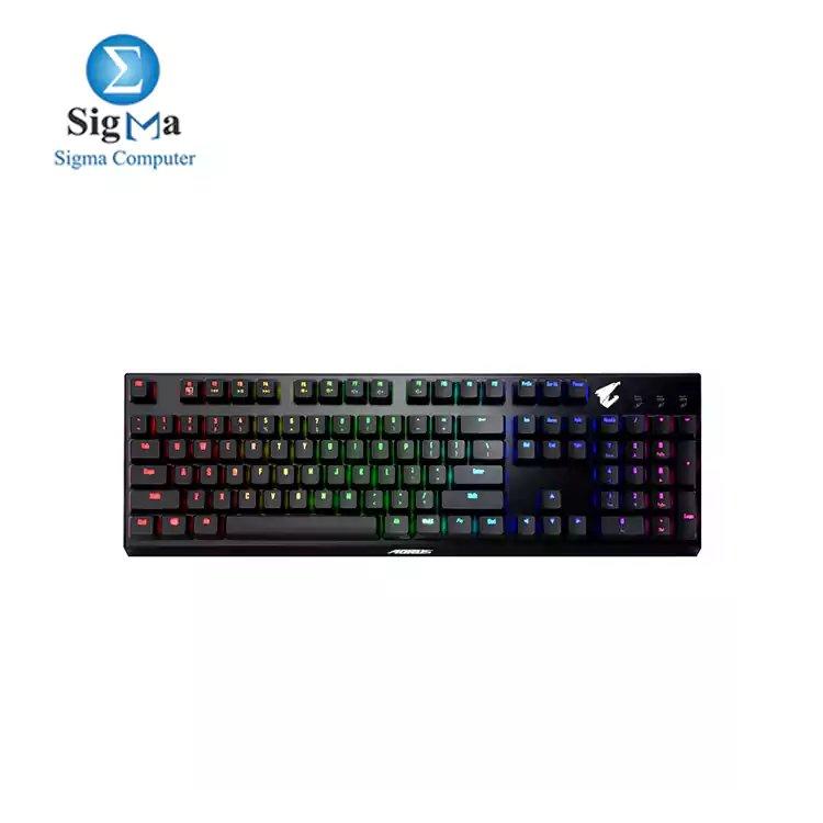 AORUS K9 WIRED RGB GAMING KEYBOARD blue SWITCH - BLACK - Main view