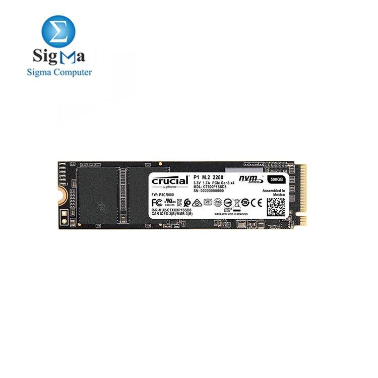 Crucial P1 500GB 3D NAND NVMe PCIe M.2 SSD - Main view