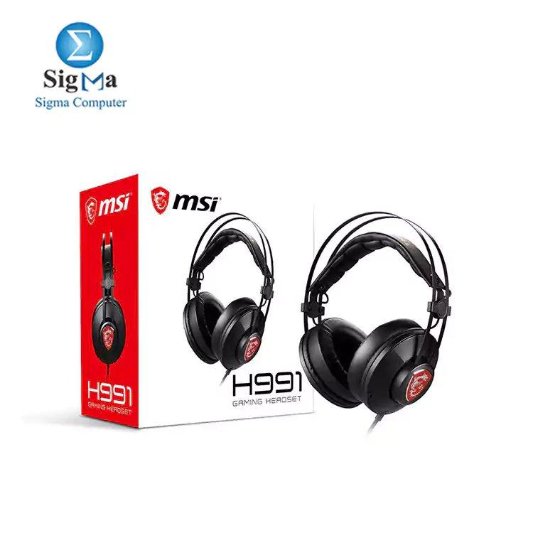 MSI H991 Gaming Headset With Built In Microphone - Black - Main view