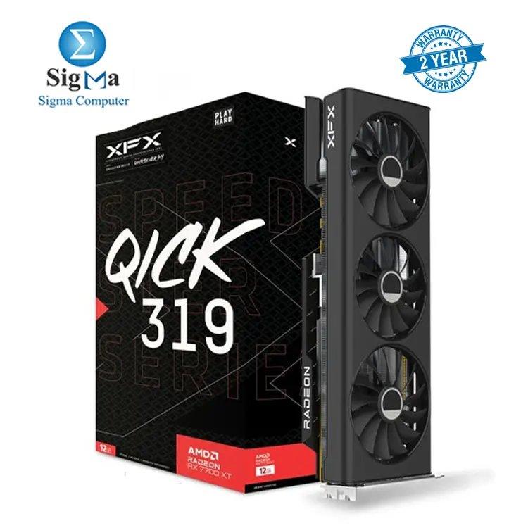 XFX SPEEDSTER QICK319 RX 7700 XT 12GB GDDR6, 3456 stream processors, PCI-E 4.0, 3x DisplayPort 2.1, 1x HDMI 2.1, 700W PSU requirement - Main view