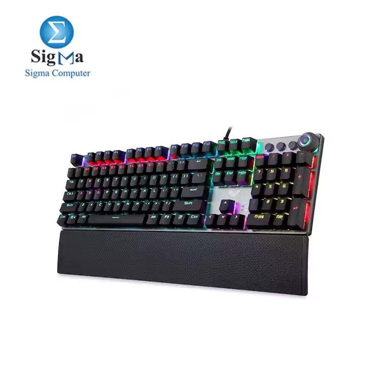 AULA F2088 Wired Mechanical Gaming Keyboard-BLUE SWITCH-SILVER - Main view