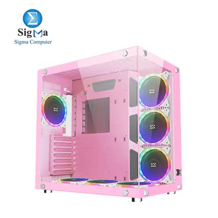 XIGMATEK Aquarius Plus PINK MID-TOWER ARGB Gaming Case - Main view