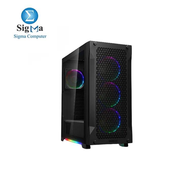 GAMDIAS ATHENA P1 Black Mid-Tower Gaming Case. - Main view