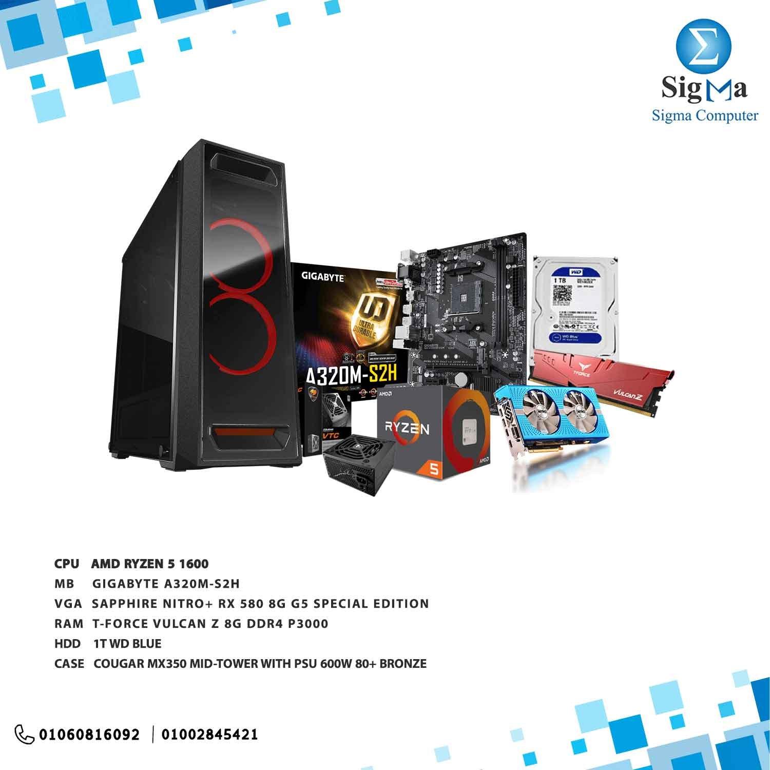 Bundle  gigabyte a320m-s2h With Ryzen 1600 = 10700 - Main view