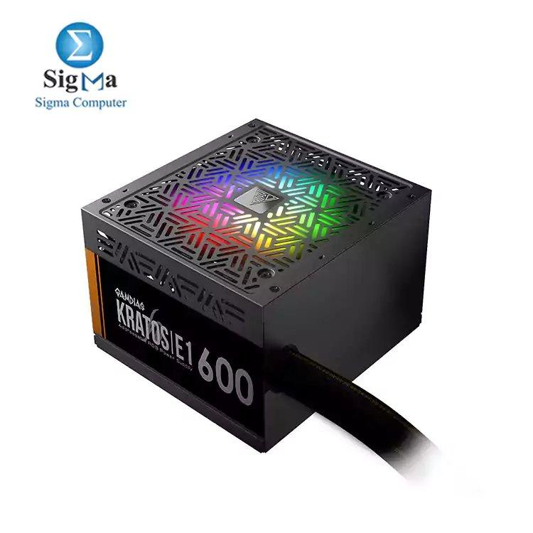 Gamdias KRATOS E1 RGB-600W POWER SUPPLY - Main view