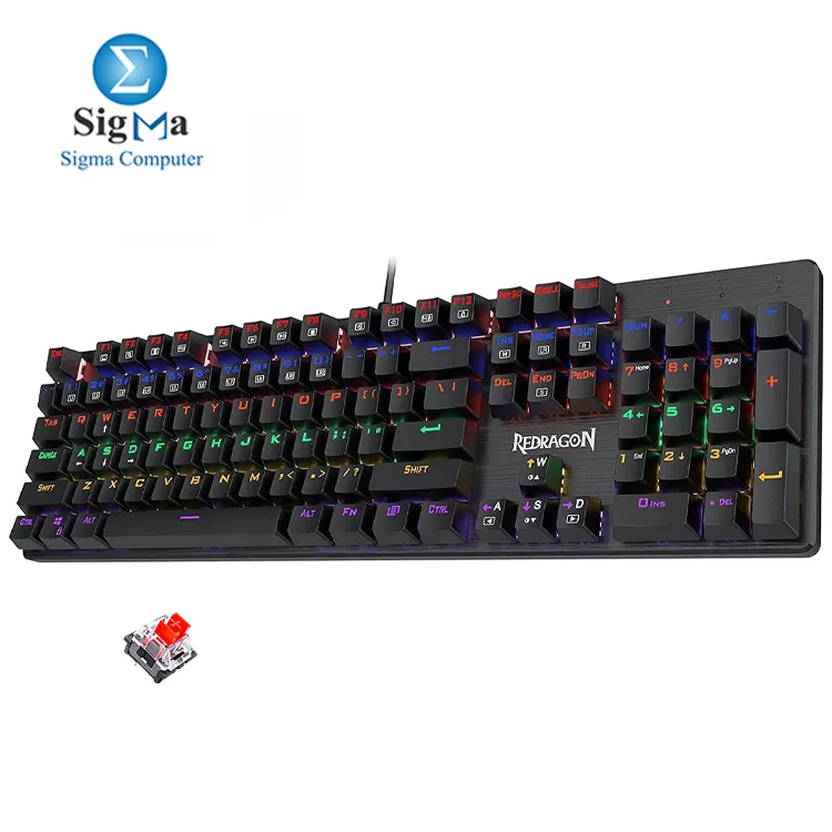 Redragon K608-R Rainbow Mechanical Gaming Keyboard – Red Switch - Main view