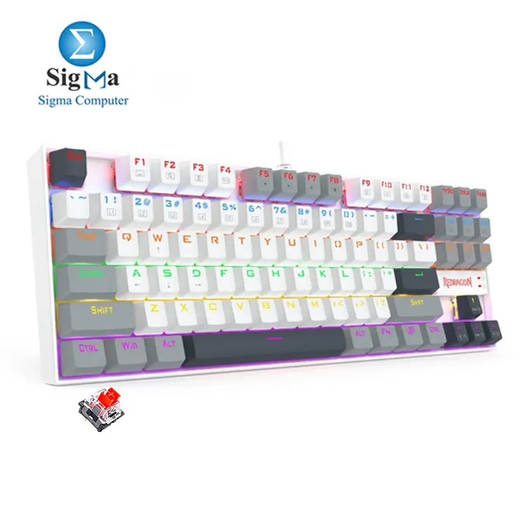 Redragon K552WGL KUMARA Rainbow LED Mechanical Keyboard – Red Switches - Main view