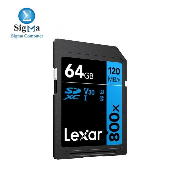LEXAR CARD MEMORY 64GB-SD800-120MB-V30 - Main view