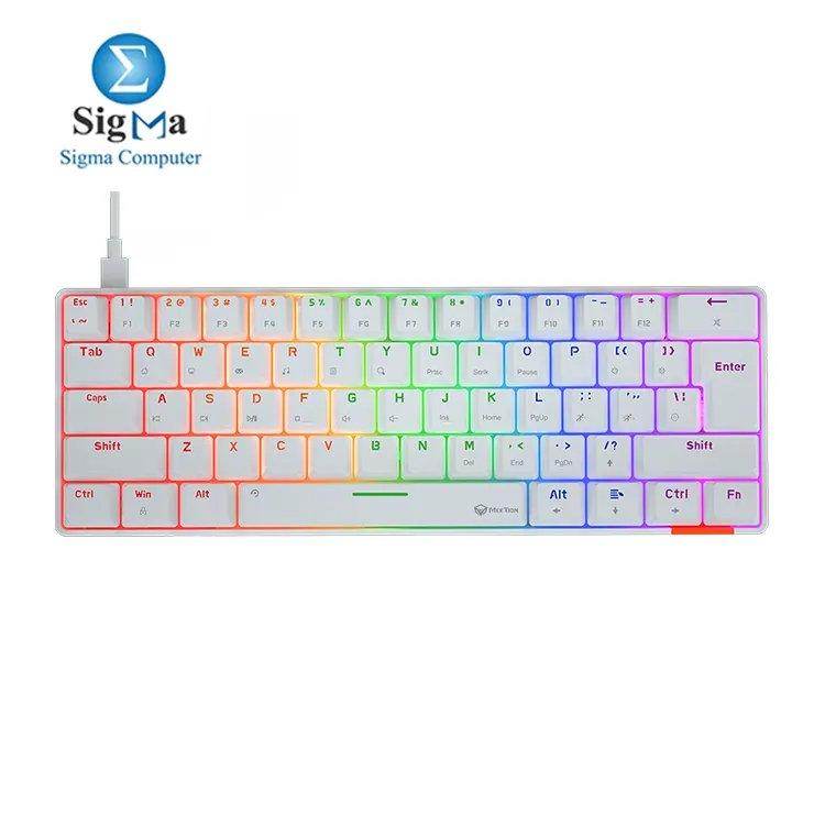 MEETION MK005 60% Blue switch Arabic White Wired Mechanical Keyboard - Main view