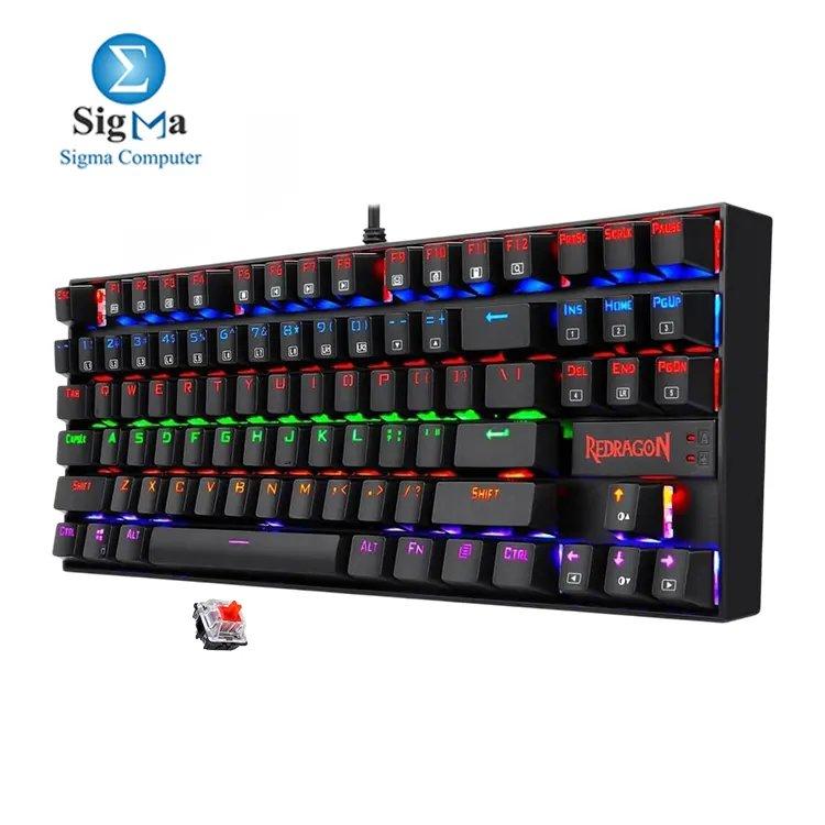 REDRAGON K552E Kumara Elite Rainbow Mechanical Gaming Keyboard Red Switch - ARABIC - Main view