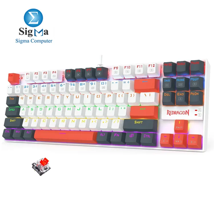 Redragon K552WLR KUMARA Mechanical Rainbow LED Keyboard – Red Switches - Main view