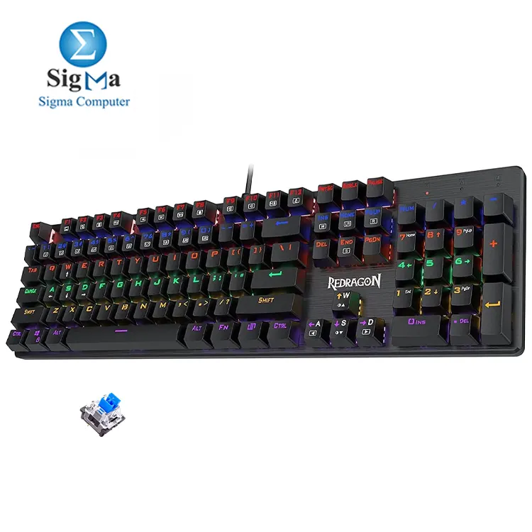 Redragon K608-R Valheim Rainbow Mechanical Gaming Keyboard – Blue Switch - Main view