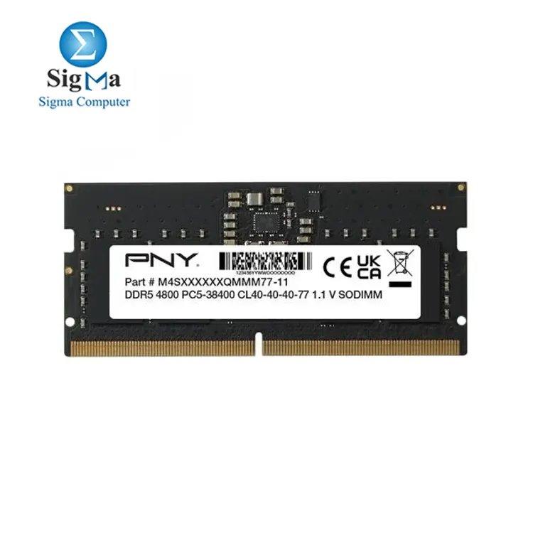 PNY MN16GSD54800-BLK – 16GB DDR5 4800MHz SO-DIMM, CL40, 1.1V, Non