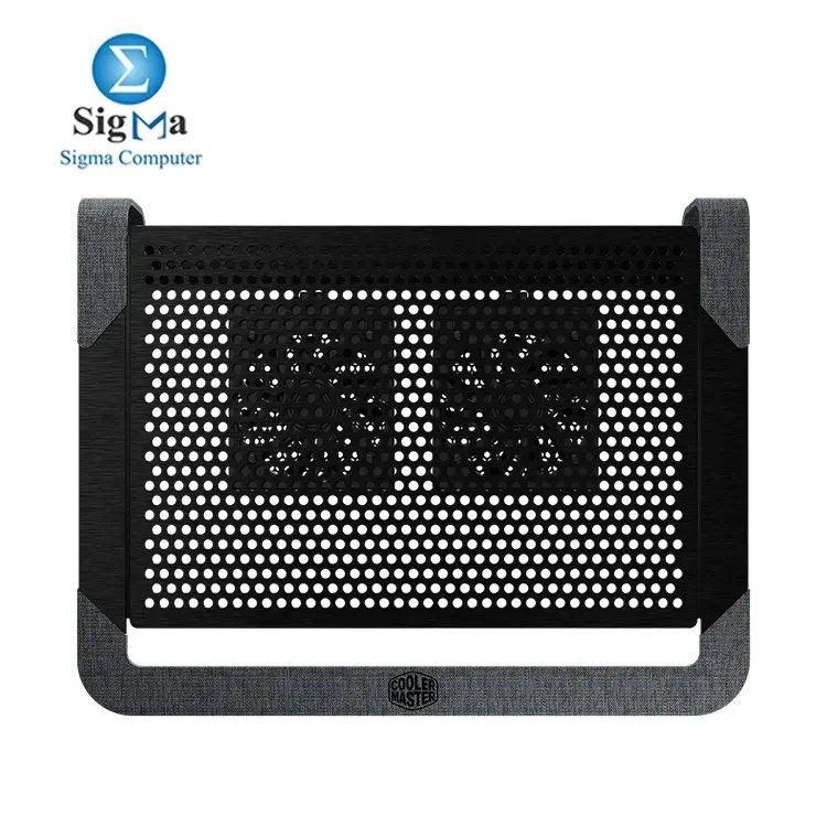 Cooler Master Notepal U2 Plus V2 – Dual 80mm fans, supports up to 17" laptops, aluminum build, 2000 RPM, 31 CFM airflow, USB-powered - Main view