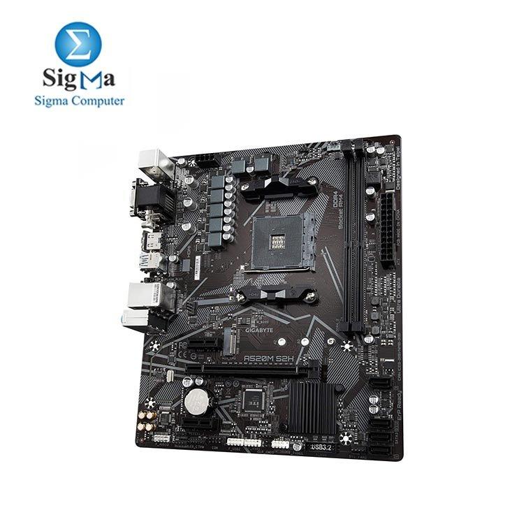 Gigabyte A520M S2H (AMD Ryzen AM4/MicroATX/4+3 Phases Digital PWM/Gigabyte Gaming - Main view