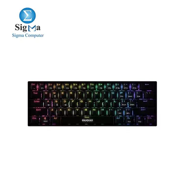Gamdias Hermes E3 RGB Mechanical Gaming Keyboard Blue Switch - BLACK - Main view