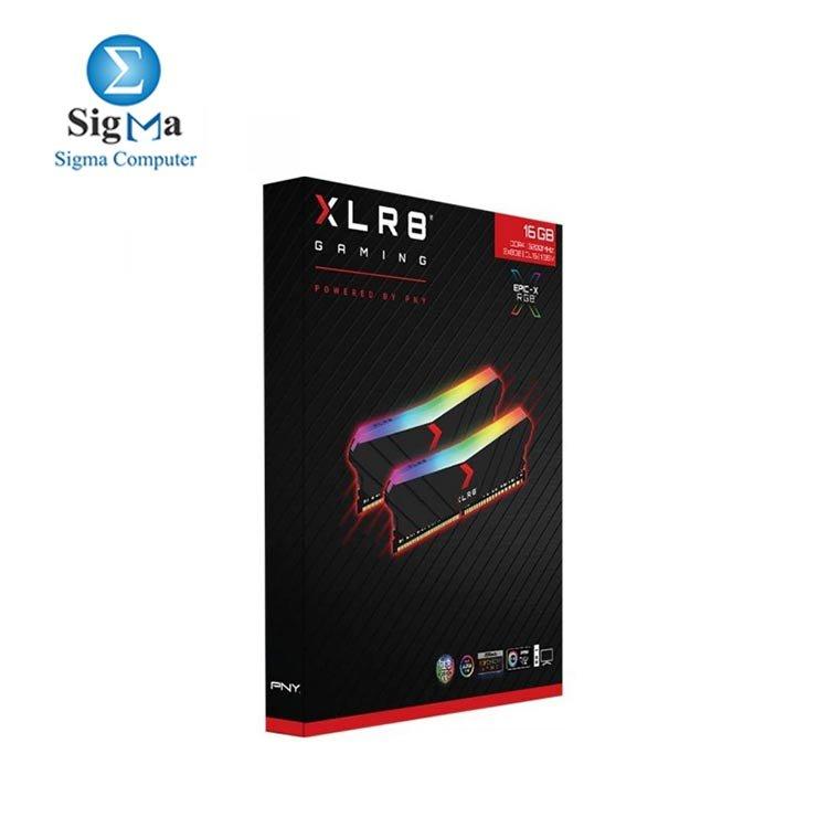 PNY 16GB (2x8GB) XLR8 RGB DDR4 3200MHz Desktop Memory – (MD16GK2D4320016XRGB) - Main view