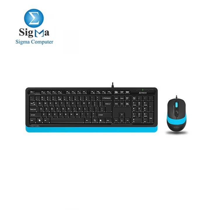 A4TECH  Wired Mouse and Keyboard  F1010-BLUE - Main view