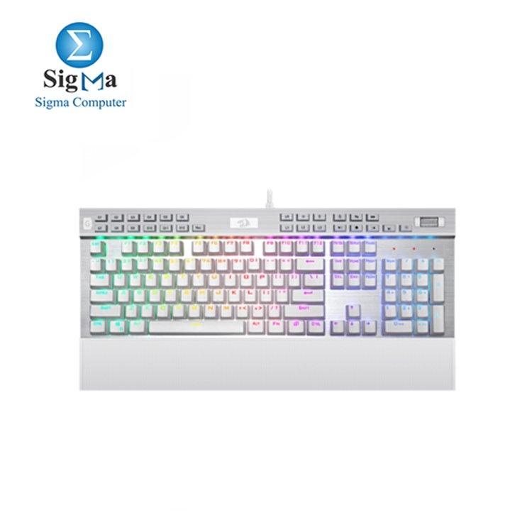 Redragon K550W RGB Yama 131 Key RGB LED Illuminated Backlit White Mechanical Keyboard - Main view