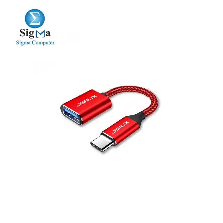 Jsaux CD0019 USB C TO USB A 3.0 .16m red - Main view