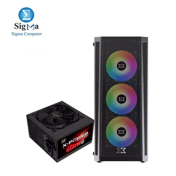 XIGMATEK Master X GAMING MID-TOWER CASE ARGB 4 Fans PLUS POWER SUPPLY 600W - Main view