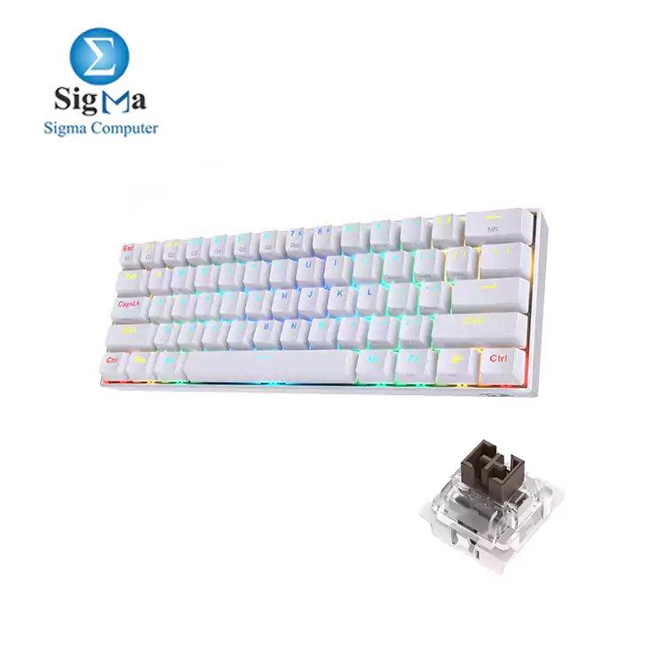 Redragon K530W Draconic RGB Wireless Mechanical Keyboard-BROWEN SWITCH-WHITE - Main view