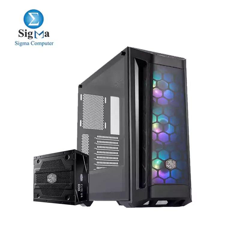 COOLER MASTER MASTERBOX MB511 ARGB+ POWER SUPPLY 600W ELITE V3 - Main view