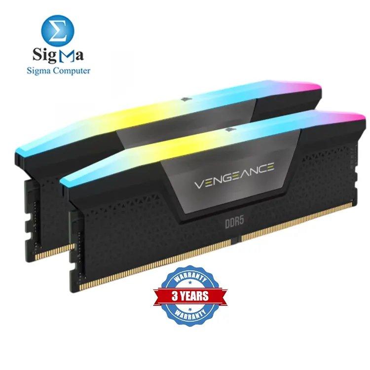 RAM-CORSAIR-48G-VENGEANCE RGB 48GB (2x24GB) DDR5 DRAM 5200MHz C38 Memory Kit-Black-CMH48GX5M2B5200C38 - Main view