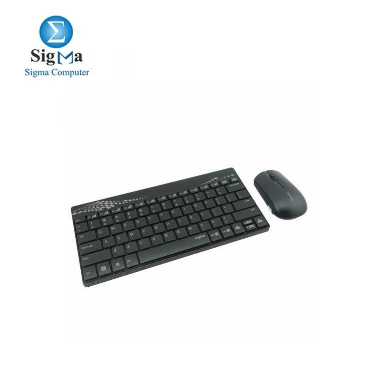RAPOO 8000 Black Wireless Mouse & Keyboard Combo - Main view