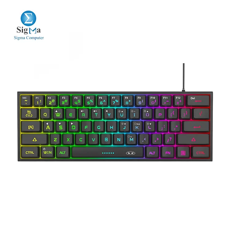 MageGee TS91 60% Membrane Black RGB Gaming Keyboard - Main view