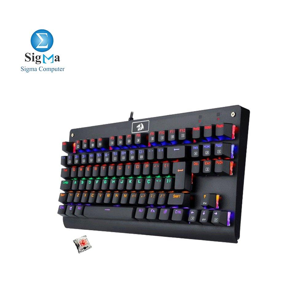 Redragon K568R TKL Rainbow Mechanical Gaming Keyboard – RED Switch | Black - Main view