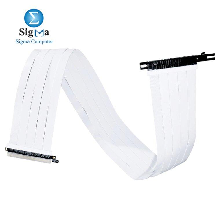 LIAN LI PW-PCIV-4-90 WHITE : 900mm PCIe 4.0 x16 riser cable with 16GT/s ...